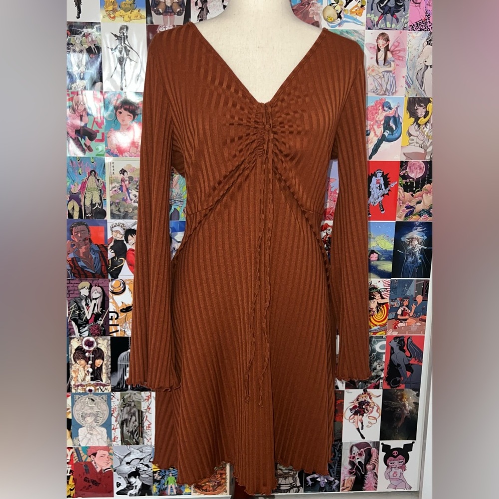 Lisa Says Gah Rust Knit Dress